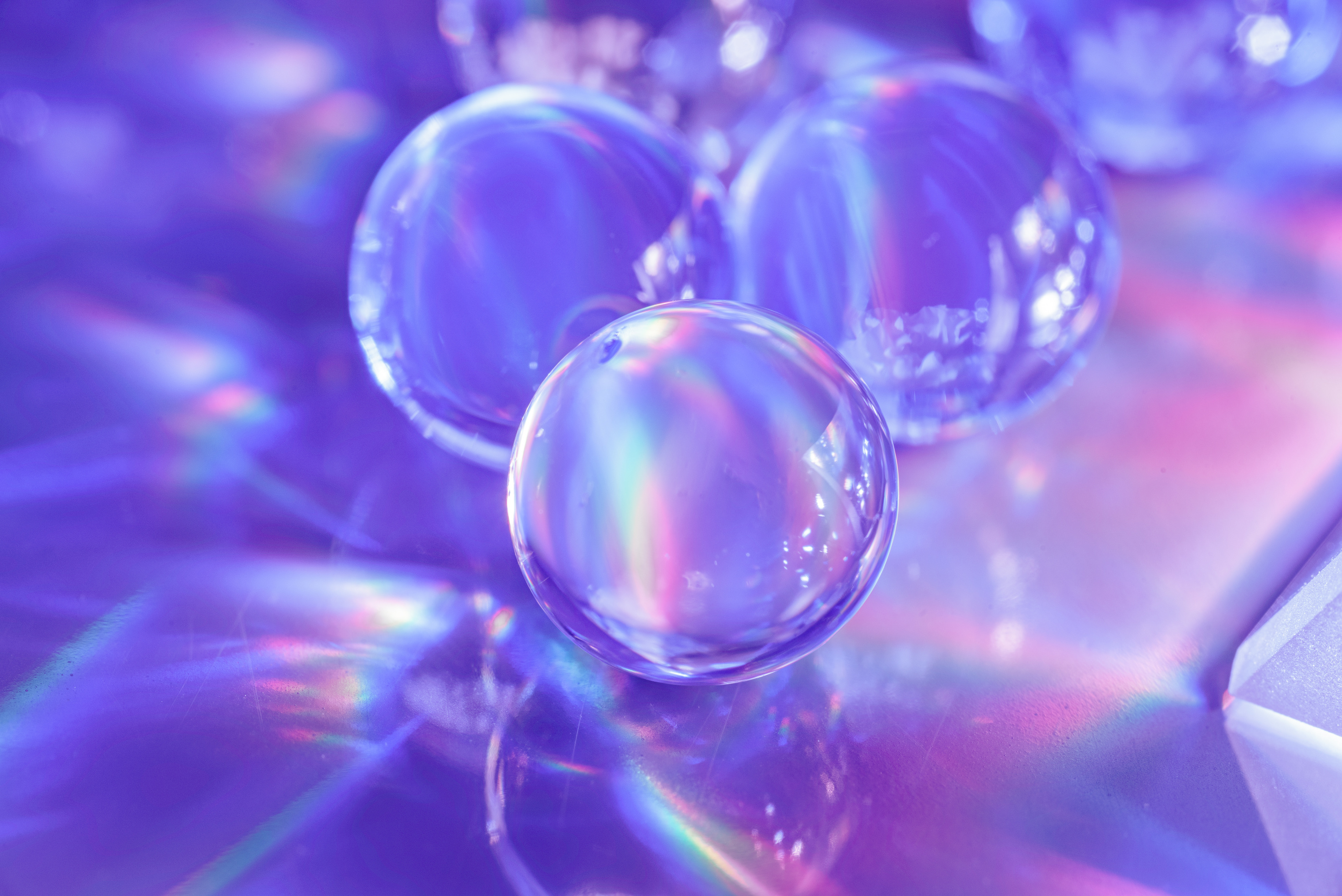 Abstract Crystal Spheres in Lavender Light